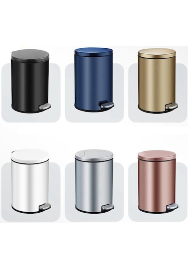 Suntek Magideal  Yuvarlak Adımlı Çöp Kovası Toz Kutusu Eller Altın