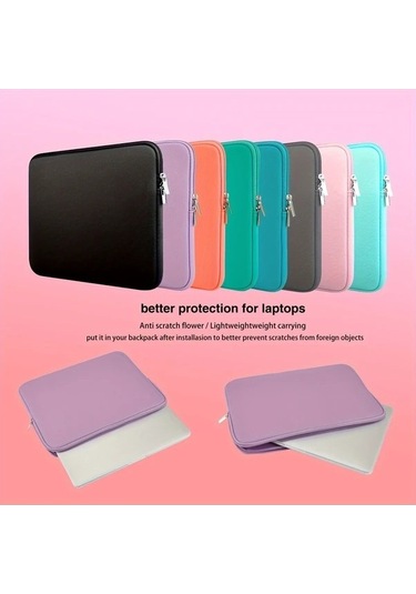 Trendooze Cloudstore 13 İnç Siyah Minimalist Polyester Laptop Kılıfı - Hafif Fermuarlı Çanta Siyah