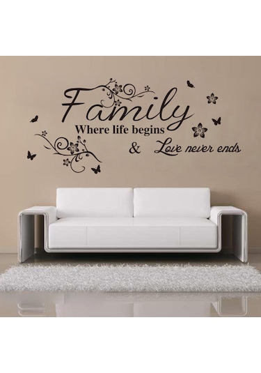 Hombey Siyah Pvc Çiçekli Sarma Duvar Sticker, Su Geçirmez, Kolay Uygulama, 57x28cm, Odalar İçin Dıy Dekorasyon