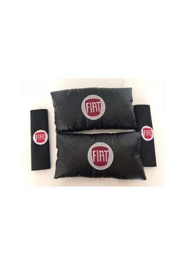 Fiat Nakışlı Egea Linea Deri 1 Çift Boyun Yastık Ve 1 Çift Kemer Diğer