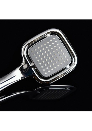 Krom Kare Duş Başlığı Mafsal Ve Duş Hortumu Seti Gri