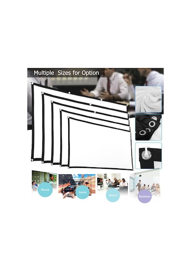 Geeroyoo 150 İnç 16:9 Elastik Fiber Projeksiyon Perdesi - Taşınabilir, Katlanabilir Ve Kolay Kurulum