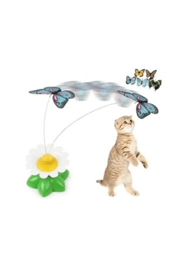 Pribor Evcil Hayvan Hareketli Dönen Kelebek-kedi Oyuncağı Pille Çalışır