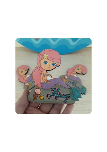 Deniz Kızı Figürlü Ahşap Magnet 10 Adet Çok Renkli