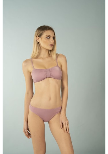Estiva Luplu Straplez Bikini Takımı - Pudra Çok Renkli