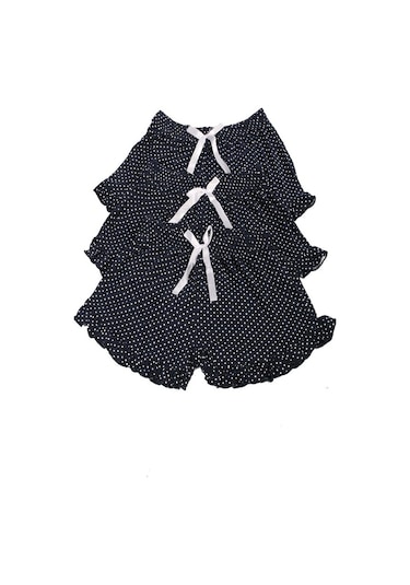 Nicoletta Lacivert Kadın Kısa Şort Üçlü Paket Likralı Fırfırlı Çok Renkli