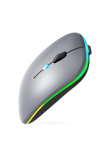 Büro Ev Ofis Bilgisayarı İçin Rgb Füme Şarjlı Kablosuz Mouse Diğer