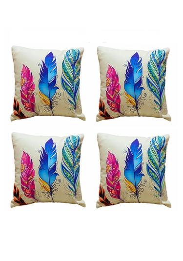 Modern Tarz Dijital Baskılı 4 Lü Dekoratif Kırlent Kılıfı Seti 43x43 Cm Şık Ve Renkli Tasarımlar Sarı