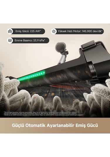 MOVA G70 Complete 225 Aw Yüksek Emiş Gücü Kablosuz Dikey Süpürge