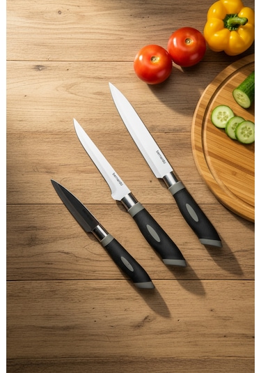 Bernardo Blade 3 Parça Gurme Fileto Seti Siyah -  Gümüş