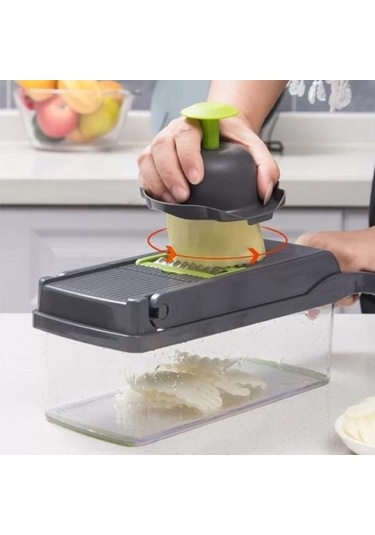 Novahub Sebze Kesici Seti - 15 Aksesuarlı, Eşit Kesim, Mutfak Yardımcısı Yeşil