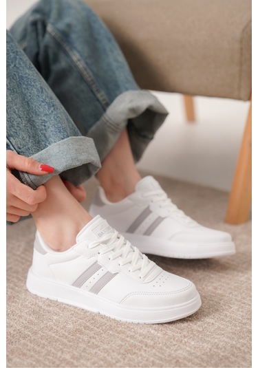 Daxors D163 Günlük Ortopedik Kadın Sneaker Spor Ayakkabı Gri