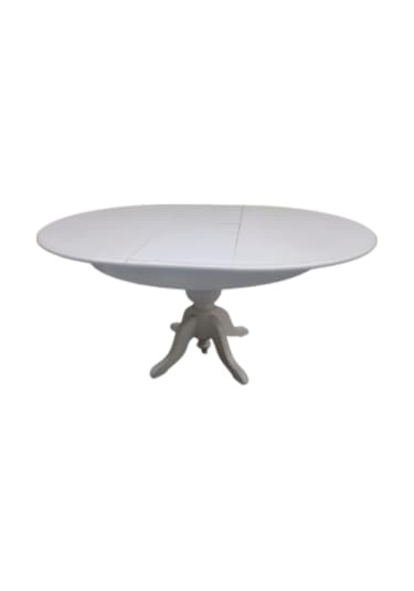Masa Baba Ihlamur Ağacı Ayak Açılır 100 Cm Ahşap Mdf Parlak Krem Lake Boya Kutuda Sevk El Yapım