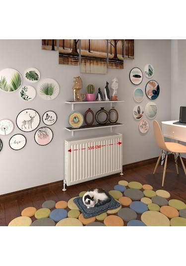 Kenzlife Petek Üstü Raf Dresuar Golden Boy Gri 110 24 İkili Kitaplık Duvar Rafı 110 Cm Uzunluk Gri