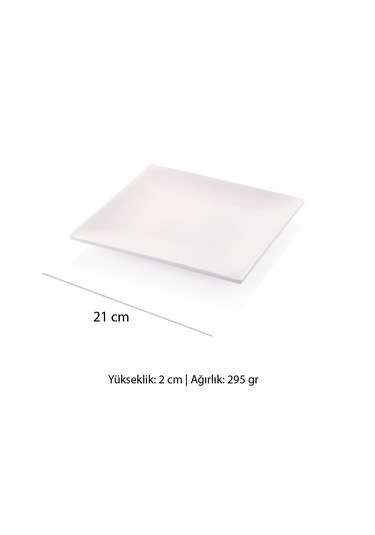 Alezy 569 Göreme Melamin Termostar Form Servis Tabak 21 Cm Beyaz