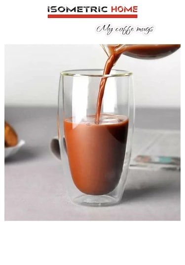 Çift Camlı Çift Cidarlı Bardak 500 Ml Şeffaf
