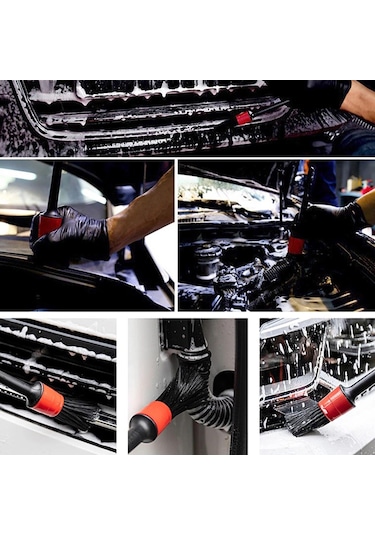 Oto Araç İç Dış Detaylı Temizlik Fırça Seti 5 Adet