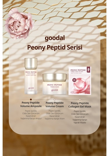 Peptit İçerikli, Cilde Sıkı Görünüm Kazandıran Ampul Goodal Peony Peptide Volume Ampoule
