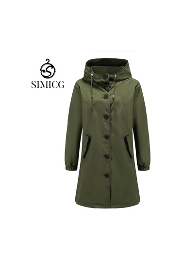 Sonbahar Ve Kışlık Kadın Kapüşonlu Rüzgarlık Günlük Ceket Asker
