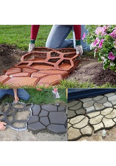 Sones Manuel Çimento Beton Yol Kalıbı Plastik Kalıp Dıy Bahçe Yol Kalıbı