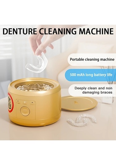 Elmpaly Usb Şarjlı Mini Taşınabilir Protez Temizleyici 3 Modlu Beyaz Diş Koruma Ve Takı Temizleme Cihazı