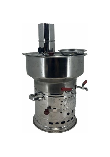 Paslanmaz 304 Çelik 10 L Çift Hazneli Demlikli Semaver