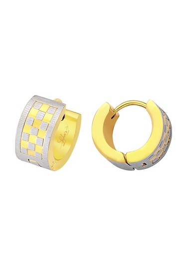 316L,18K Ipg-3Mıc Altın Kaplama,Kalem Desenli,Çelik Küpe Çok Renkli