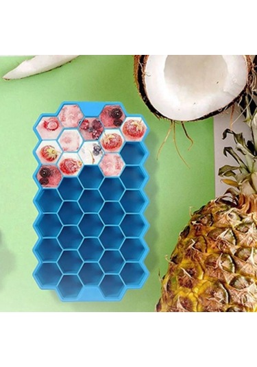 37 Bölmeli Slikon Petek Şeklinde Buz Kalıbı Yeşil