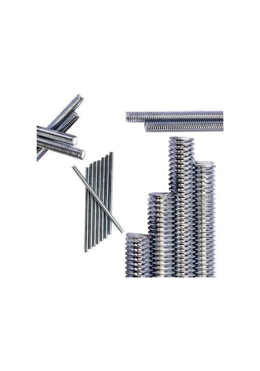 Galvanizli Gijon Saplama Tij M8 1 Metre Dın 975