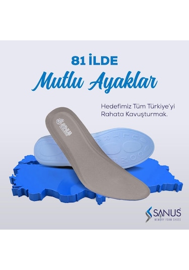 Sanus 100 Model Memory Foam Topuk Dikeni Hava Yastıklı Ortopedik Tabanlık