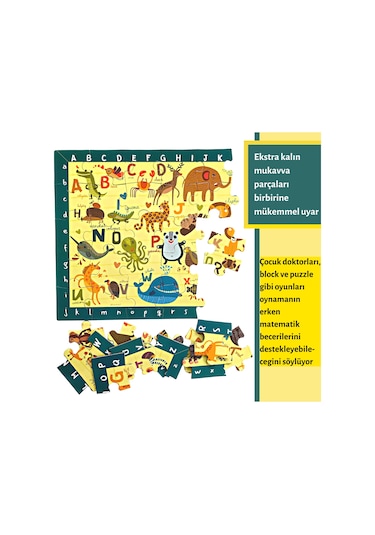 Doerkids Baby Puzzle Hayvanlar İngilizce Alfabe Eğitici Puzzle