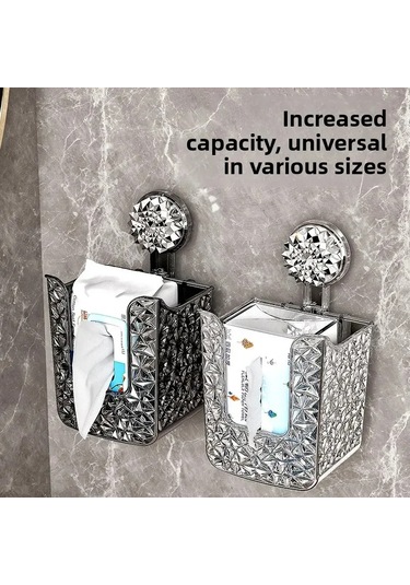 Kosona Duvar Takılı Islak Mendil Kutusu - Delme Yok Suction Cup Montajlı - Banyo İçin Kompakt, Dayanıklı Ve Kolay Erişimli Şeffaf Diğer