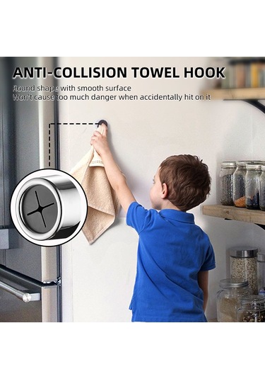 Ximistore9 3'lü Yuvarlak Abs Duvar Takımı - İz Olmadan Yapıştırıcı, Çocuk Dost, Banyo/mutfak Kullanıma Uygun Gümüş