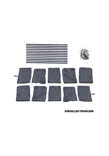 Pandami Volkswagen Crafter 2. Nesil Orta Şase 2018+ Uyumlu Gri Raylı Oto Perde Takımı