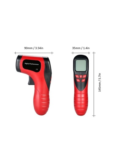 Didadodo Yüksek Hassasiyetli Kırmızı Taşınabilir Dijital Lazer Takometre - 2.5-99999 Rpm Motor Hız Ölçer Kırmızı