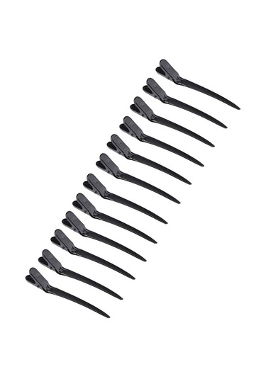 Suntek 12 Adet Ördek Gagası Saç Kesit Klipler Salon Siyah