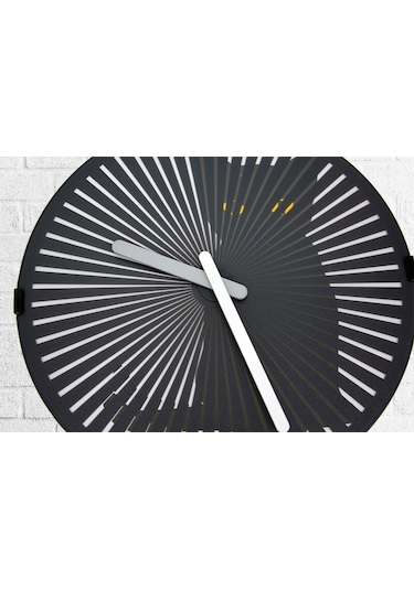 Saat Hareketli Kedi Sesli Duvar Saati Kedili Dekoratif Hediyelik Siyah