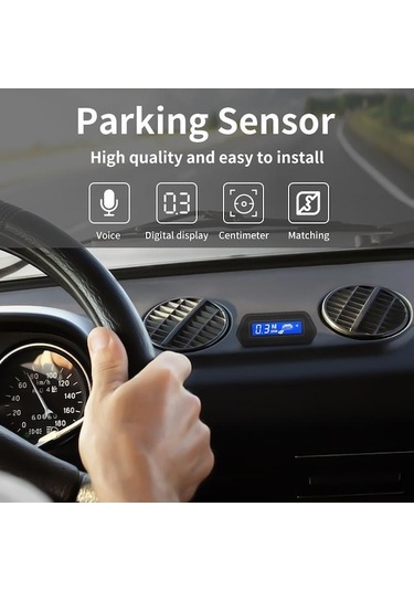 Novahub Siyah Ters Park Sensörü Komple Kit 4 22mm Sensörler Dijital Ekranlı Bip Sesi Sekiz Renk