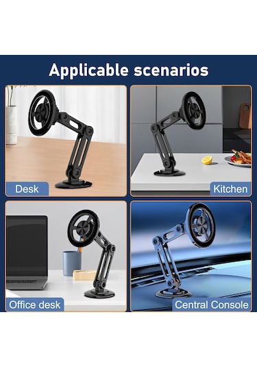 Samdoo 2024 Yeni Araç İçi Manyetik Telefon Tutucu - 360 Dönebilir, Güçlü Yapışkan, Gül Altın Renk Diğer