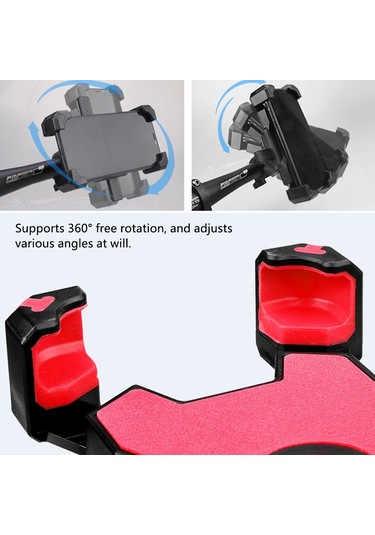 Yifomall Motorcycle Bisiklet Telefon Tutucu Siyah Pla-02 Ayna Tabanlı 360 Döner Saçma Giderici Hızlı Kilitleme Siyah