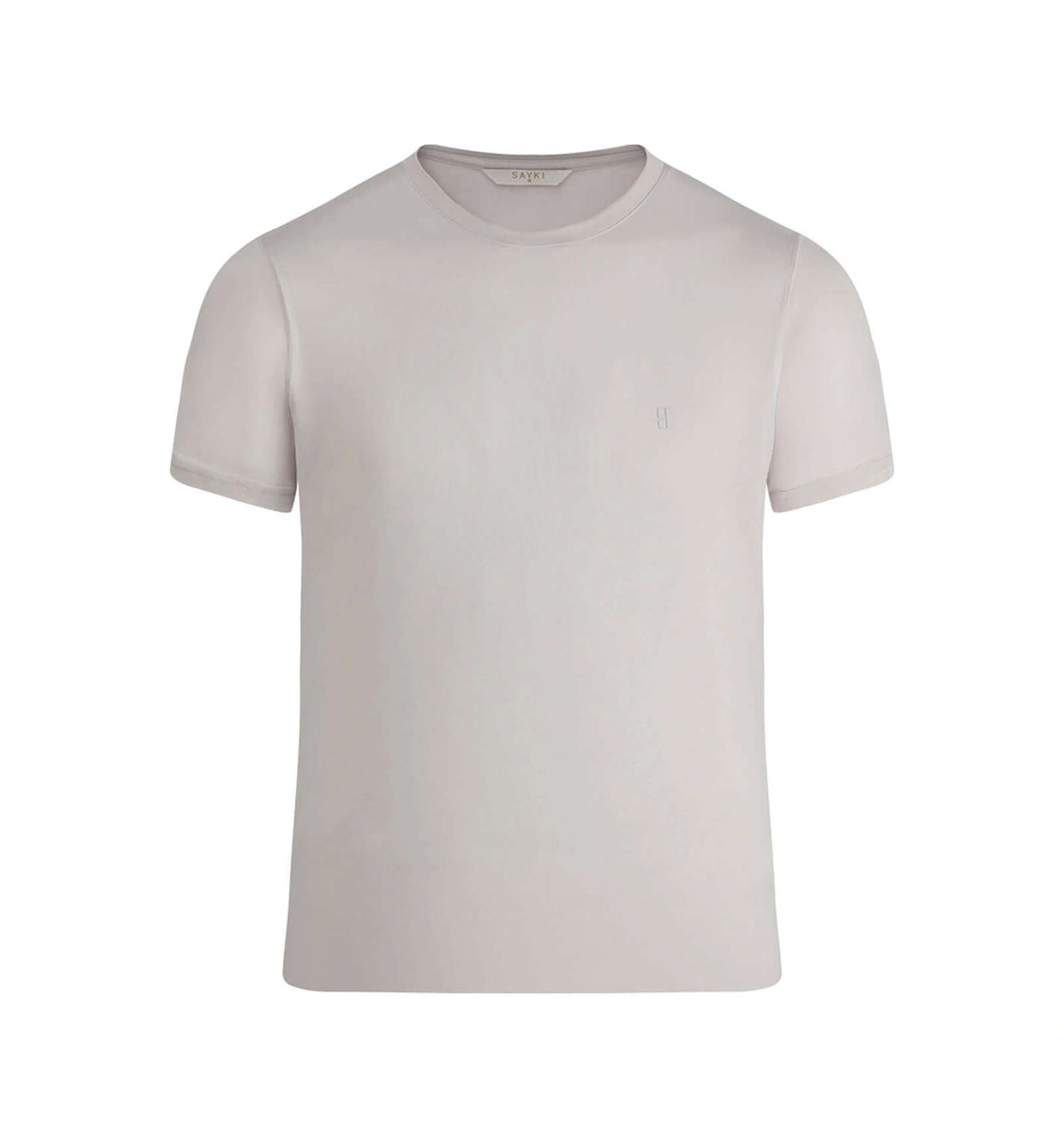 Ekru Regular Fit Bisiklet Yaka Tişört 453419