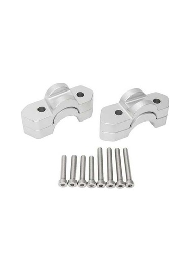 Pazly Motosiklet Gidon Yükseltici 2 Adet Alüminyum Alaşımlı Lmk00310 Seti Gümüş