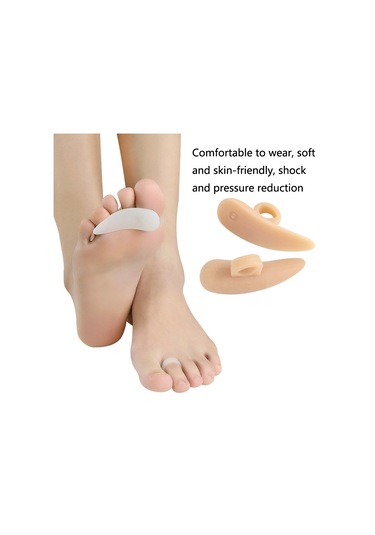 10 Çift Ayak Parmağı Kavrama Düzeltme Pedi Bej Standart