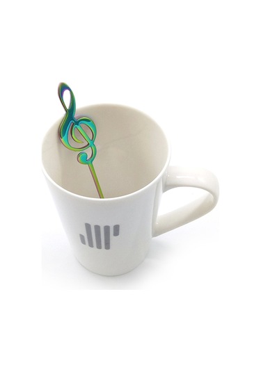 Kosona 304 Paslanmaz Çelik Gitar Desenli Kahve Kaşığı - Müzik Stili Karıştırıcı Spoon Siyah Diğer