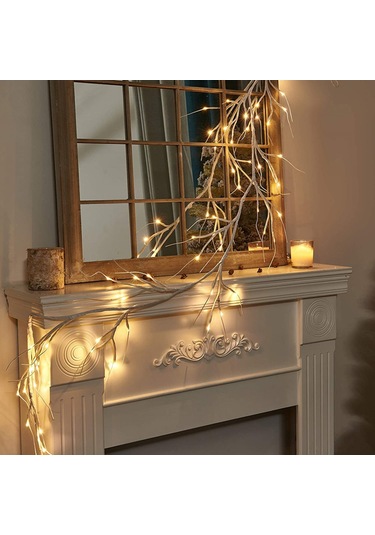 Uzaktan Huş Ağacı Işık Dize İle 48 Led Rattan Şube Işık 8 Mod Su Geçirmez Bükülebilir Şekil Oda Dekorasyon Sanat Işık, 1.8 M