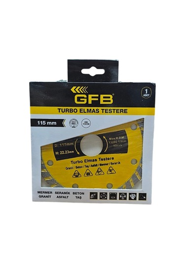 Gfb Turbo Elmas Mermer Granit Kesici 115 Mm Tekli