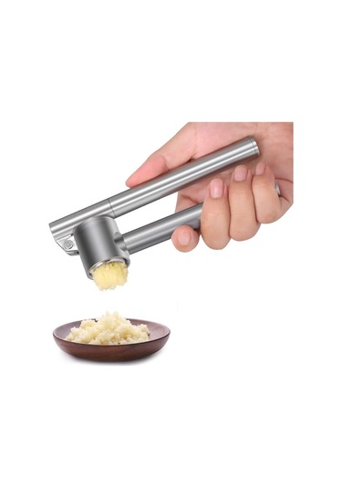 Sarımsak Presi Premium 304 Paslanmaz Çelik Kıyma Makinesi Kırıcı Doğrayıcı Gümüş