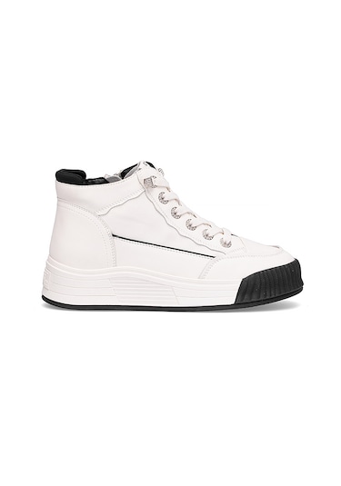 Guja 25k334 Kadın Hakiki Deri Sneaker Bot Siyah Siyah