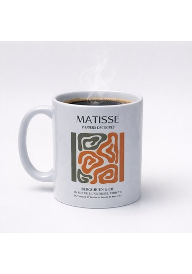Matisse Renk Dansı Seramik Kupa Beyaz