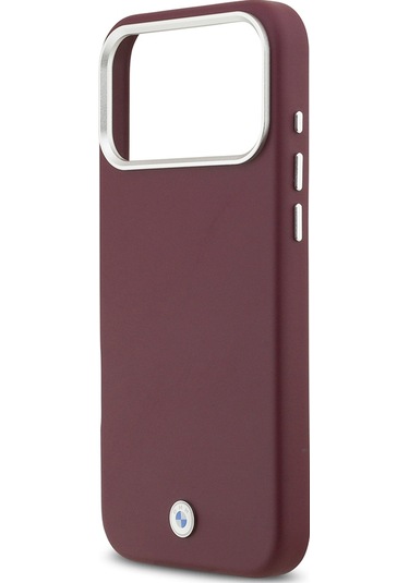 İphone 17 Pro Max Uyumlu Kılıf Bmw Lisanslı M-safeli Metal Logolu Tam Kaplama Deri Kapak Kırmızı Kirmizi